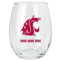 Washington State Cougars 15oz. Personalized Stemless Glass Tumbler