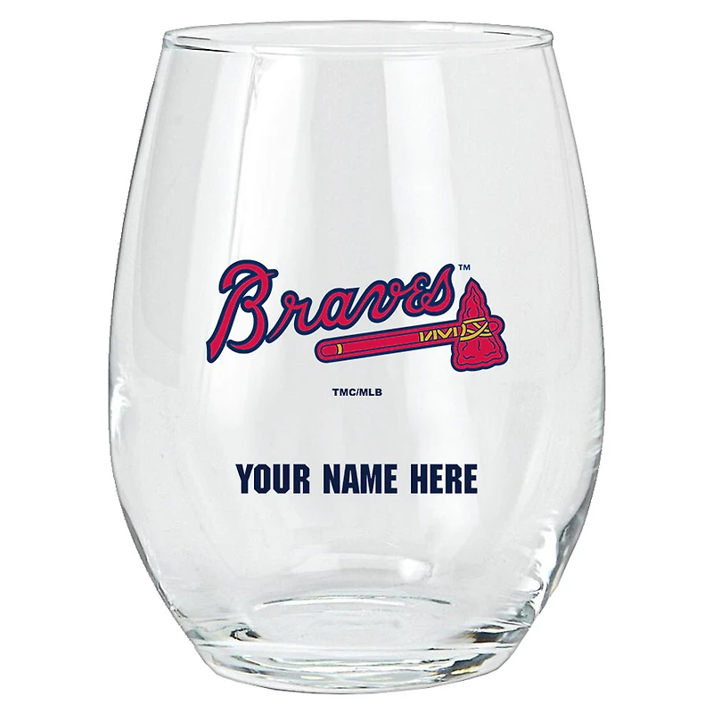 Atlanta Braves 15oz. Personalized Stemless Glass Tumbler