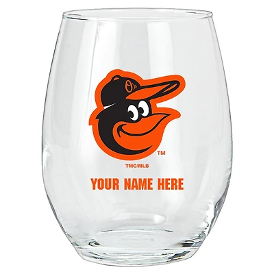 Baltimore Orioles 15oz. Personalized Stemless Glass Tumbler