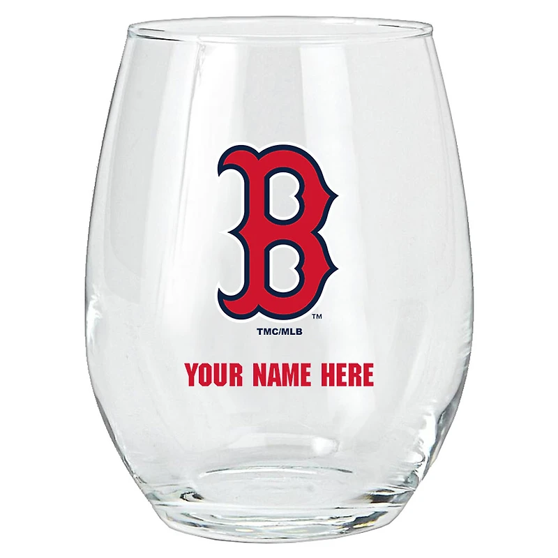 Boston Red Sox 15oz. Personalized Stemless Glass Tumbler