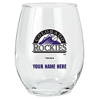 Colorado Rockies 15oz. Personalized Stemless Glass Tumbler