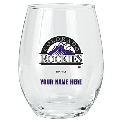 Colorado Rockies 15oz. Personalized Stemless Glass Tumbler