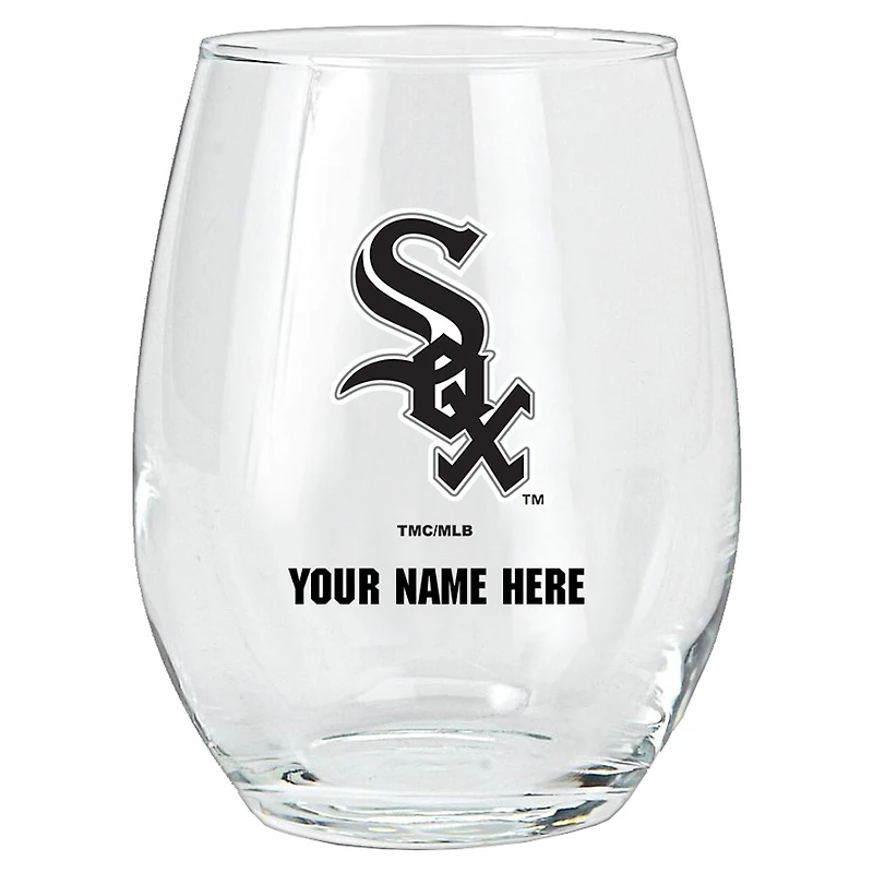 Chicago White Sox 15oz. Personalized Stemless Glass Tumbler