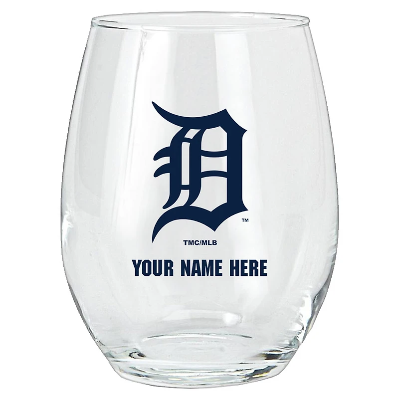 Detroit Tigers 15oz. Personalized Stemless Glass Tumbler