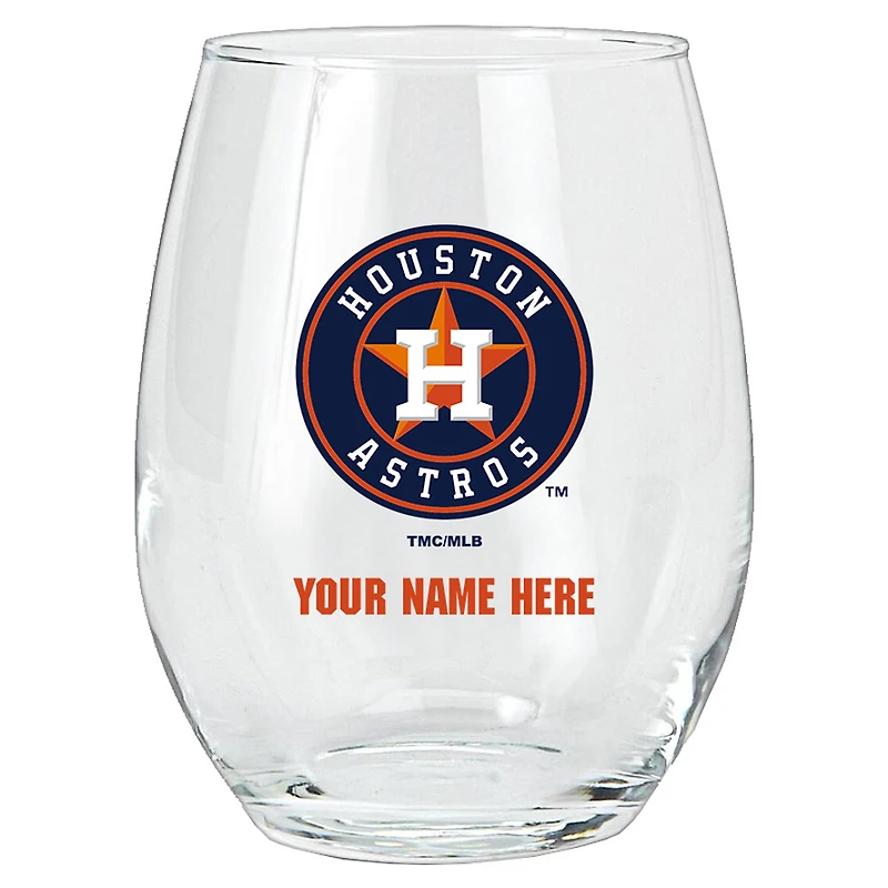 Houston Astros 15oz. Personalized Stemless Glass Tumbler