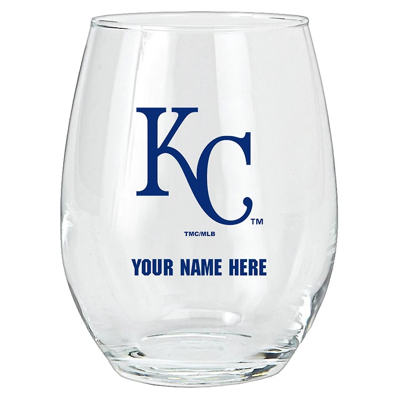 Kansas City Royals 15oz. Personalized Stemless Glass Tumbler