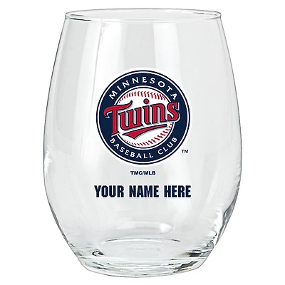 Minnesota Twins 15oz. Personalized Stemless Glass Tumbler