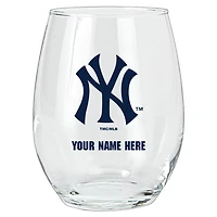 New York Yankees 15oz. Personalized Stemless Glass Tumbler