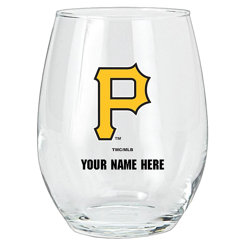 Pittsburgh Pirates 15oz. Personalized Stemless Glass Tumbler