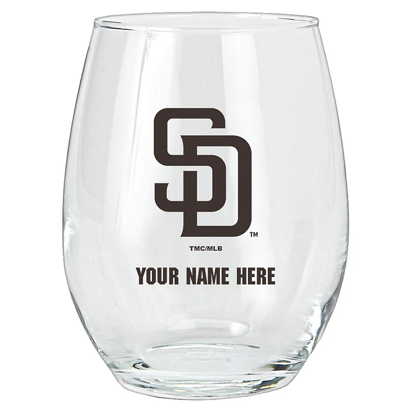 San Diego Padres 15oz. Personalized Stemless Glass Tumbler