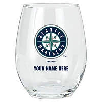 Seattle Mariners 15oz. Personalized Stemless Glass Tumbler