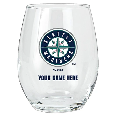 Seattle Mariners 15oz. Personalized Stemless Glass Tumbler