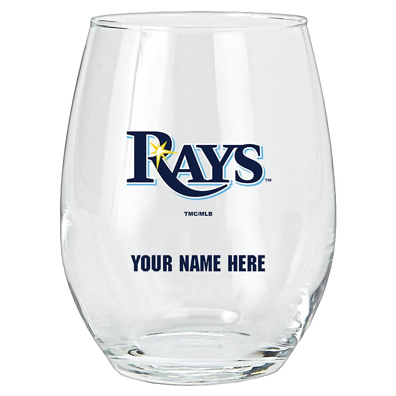 Tampa Bay Rays 15oz. Personalized Stemless Glass Tumbler