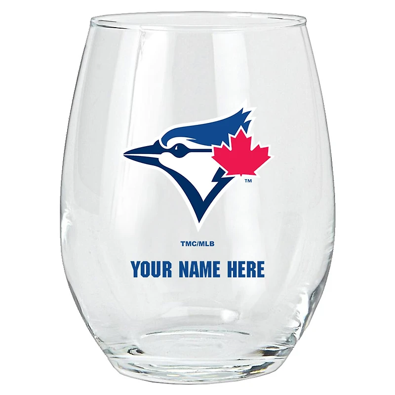 Toronto Blue Jays 15oz. Personalized Stemless Glass Tumbler