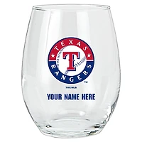 Texas Rangers 15oz. Personalized Stemless Glass Tumbler