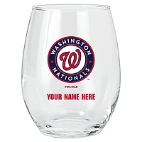 Washington Nationals 15oz. Personalized Stemless Glass Tumbler