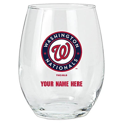 Washington Nationals 15oz. Personalized Stemless Glass Tumbler