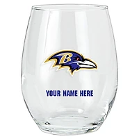 Baltimore Ravens 15oz. Personalized Stemless Glass Tumbler