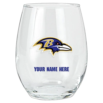 Baltimore Ravens 15oz. Personalized Stemless Glass Tumbler
