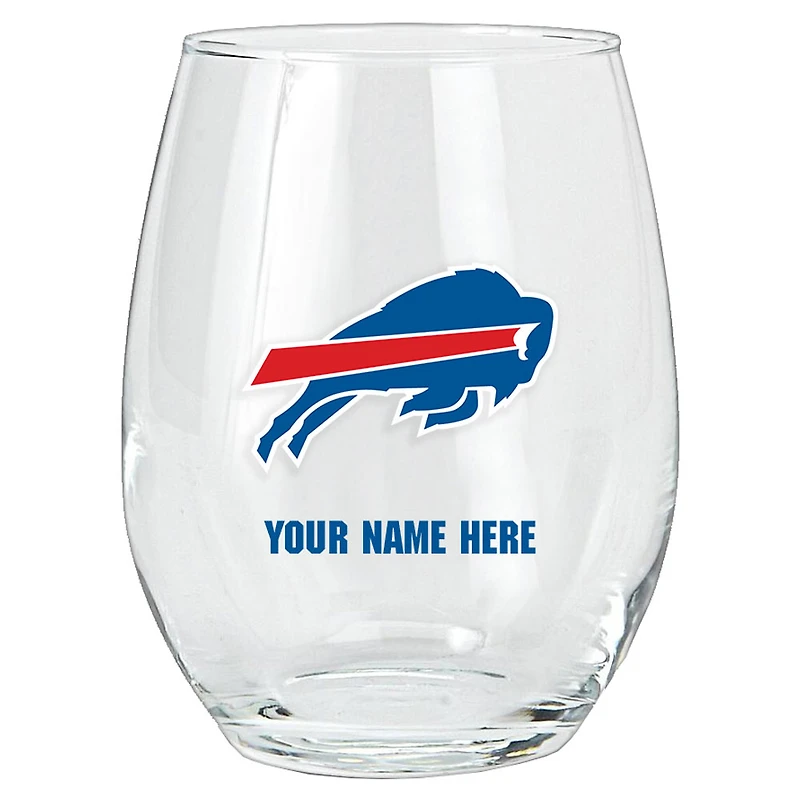 Buffalo Bills 15oz. Personalized Stemless Glass Tumbler