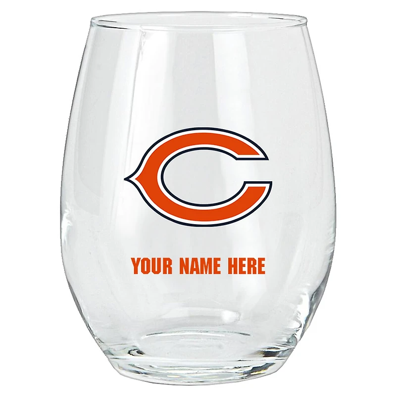 Chicago Bears 15oz. Personalized Stemless Glass Tumbler