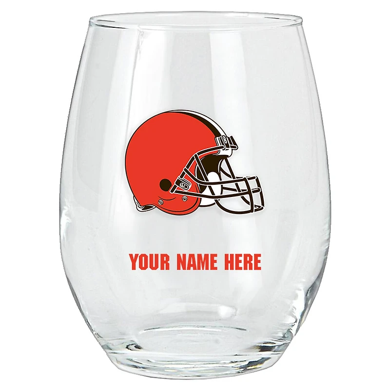 Cleveland Browns 15oz. Personalized Stemless Glass Tumbler