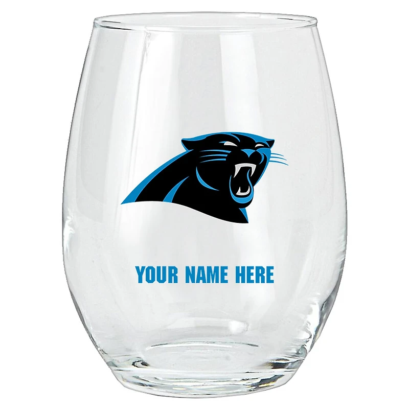 Carolina Panthers 15oz. Personalized Stemless Glass Tumbler
