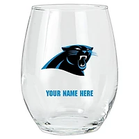 Carolina Panthers 15oz. Personalized Stemless Glass Tumbler