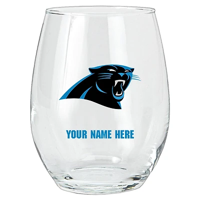 Carolina Panthers 15oz. Personalized Stemless Glass Tumbler