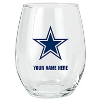 Dallas Cowboys 15oz. Personalized Stemless Glass Tumbler