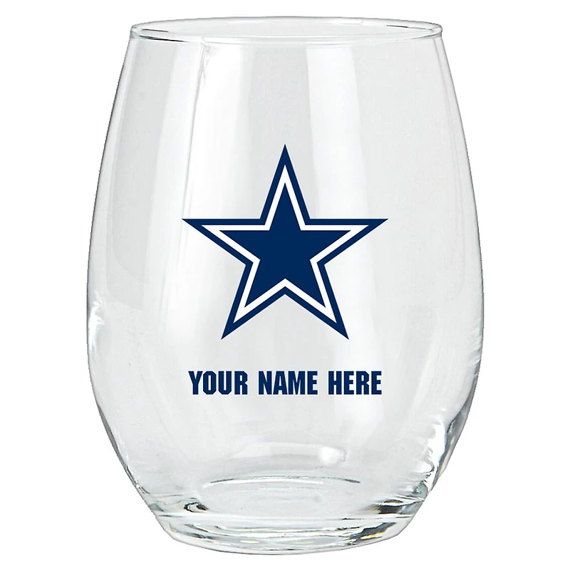 Dallas Cowboys 15oz. Personalized Stemless Glass Tumbler