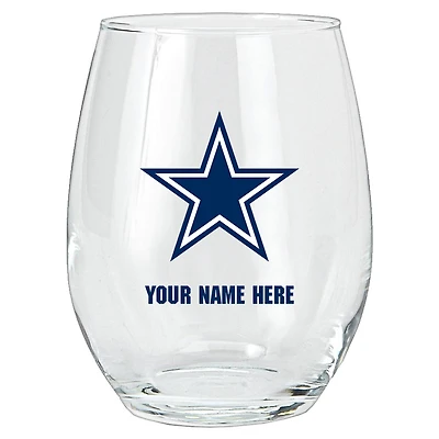 Dallas Cowboys 15oz. Personalized Stemless Glass Tumbler