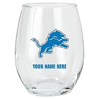 Detroit Lions 15oz. Personalized Stemless Glass Tumbler