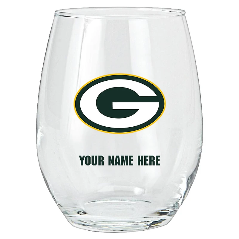 Green Bay Packers 15oz. Personalized Stemless Glass Tumbler