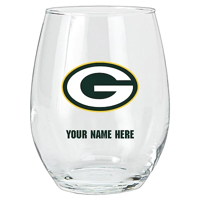 Green Bay Packers 15oz. Personalized Stemless Glass Tumbler
