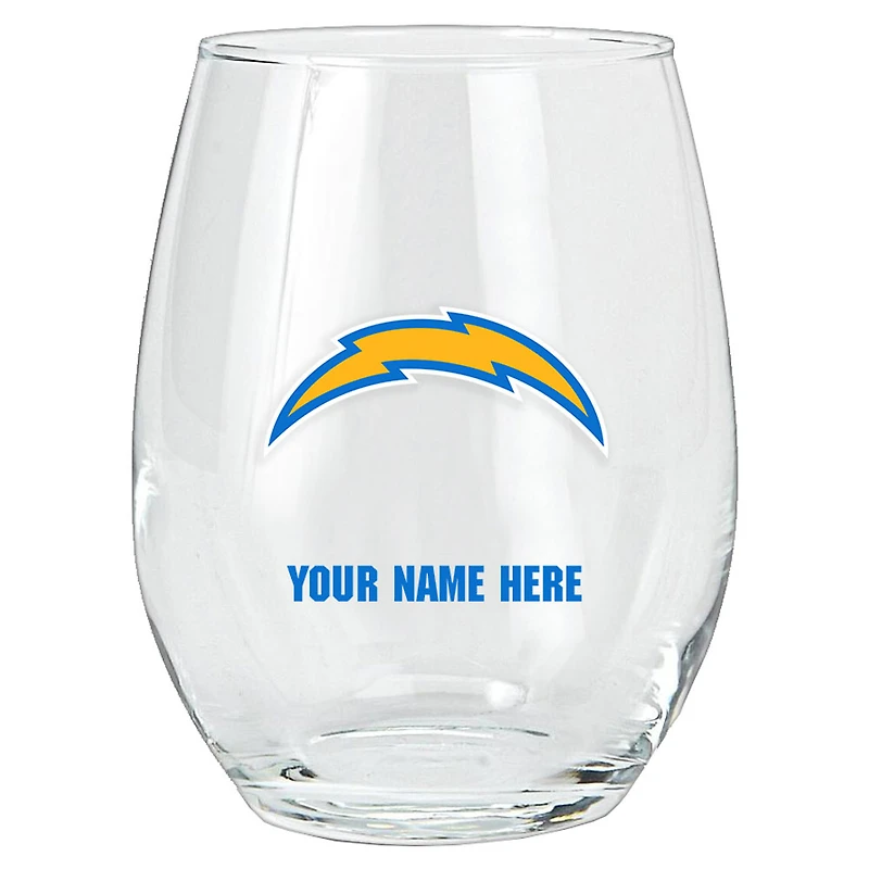 Los Angeles Chargers 15oz. Personalized Stemless Glass Tumbler