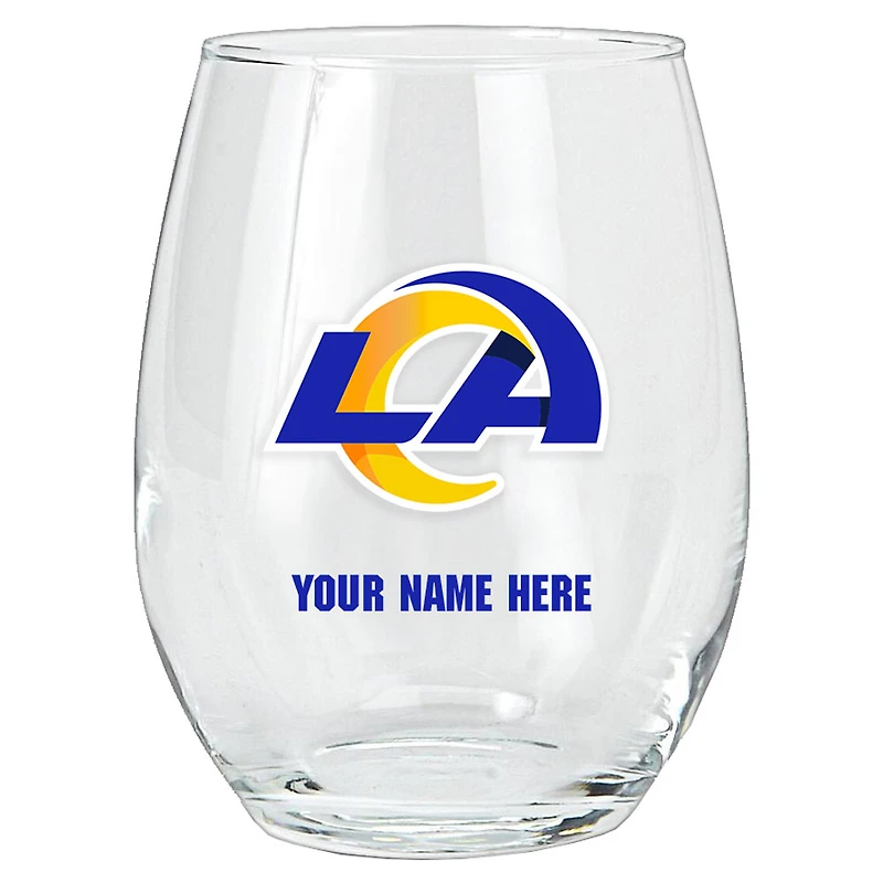 Los Angeles Rams 15oz. Personalized Stemless Glass Tumbler