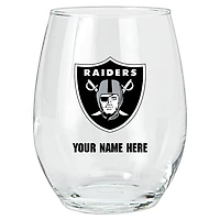 Las Vegas Raiders 15oz. Personalized Stemless Glass Tumbler