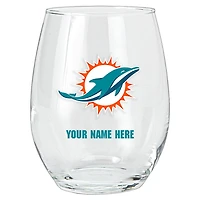 Miami Dolphins 15oz. Personalized Stemless Glass Tumbler