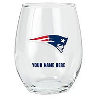 New England Patriots 15oz. Personalized Stemless Glass Tumbler