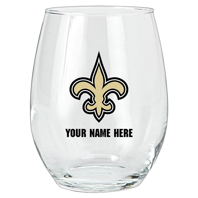 New Orleans Saints 15oz. Personalized Stemless Glass Tumbler