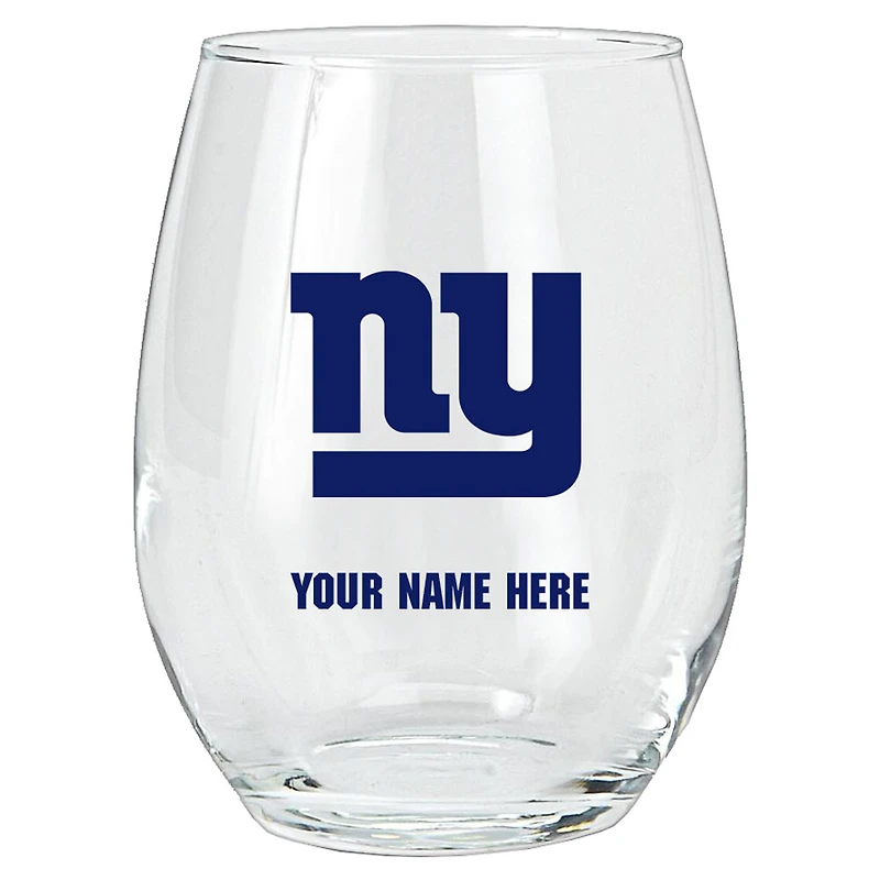 New York Giants 15oz. Personalized Stemless Glass Tumbler