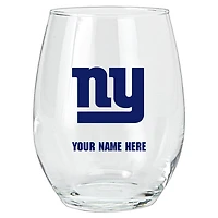 New York Giants 15oz. Personalized Stemless Glass Tumbler