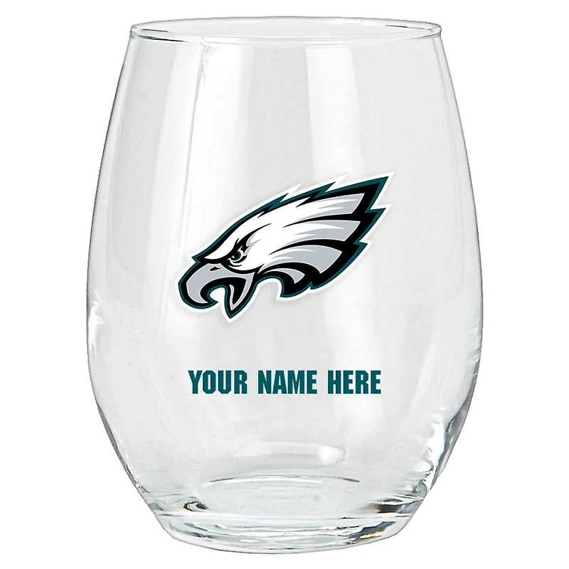 Philadelphia Eagles 15oz. Personalized Stemless Glass Tumbler