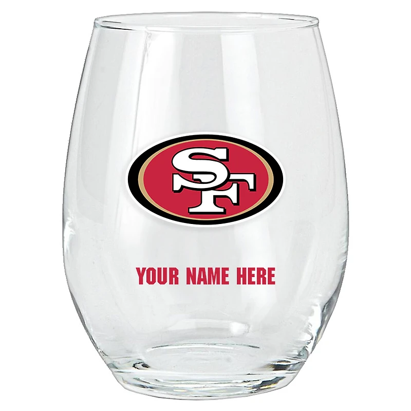 San Francisco 49ers 15oz. Personalized Stemless Glass Tumbler