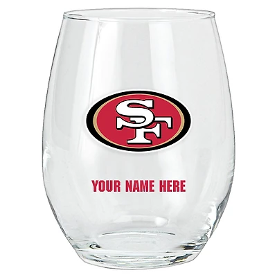 San Francisco 49ers 15oz. Personalized Stemless Glass Tumbler