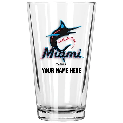 Miami Marlins 16oz. Personalized Pint Glass