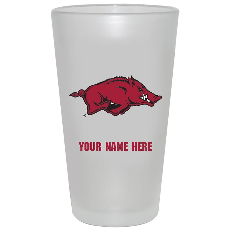 Arkansas Razorbacks 16oz. Frosted Personalized Pint Glass