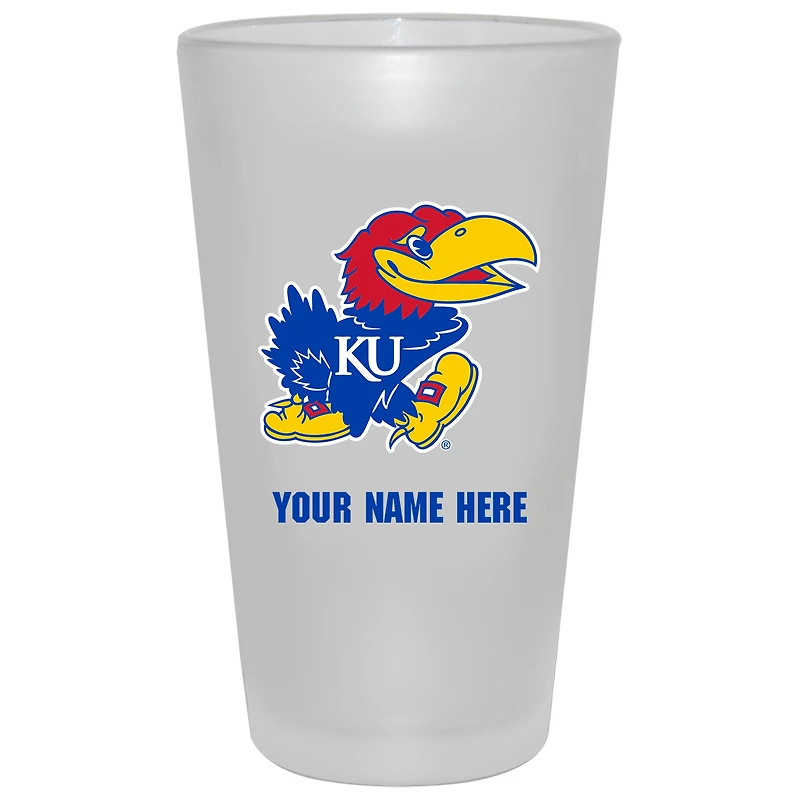 Kansas Jayhawks 16oz. Frosted Personalized Pint Glass