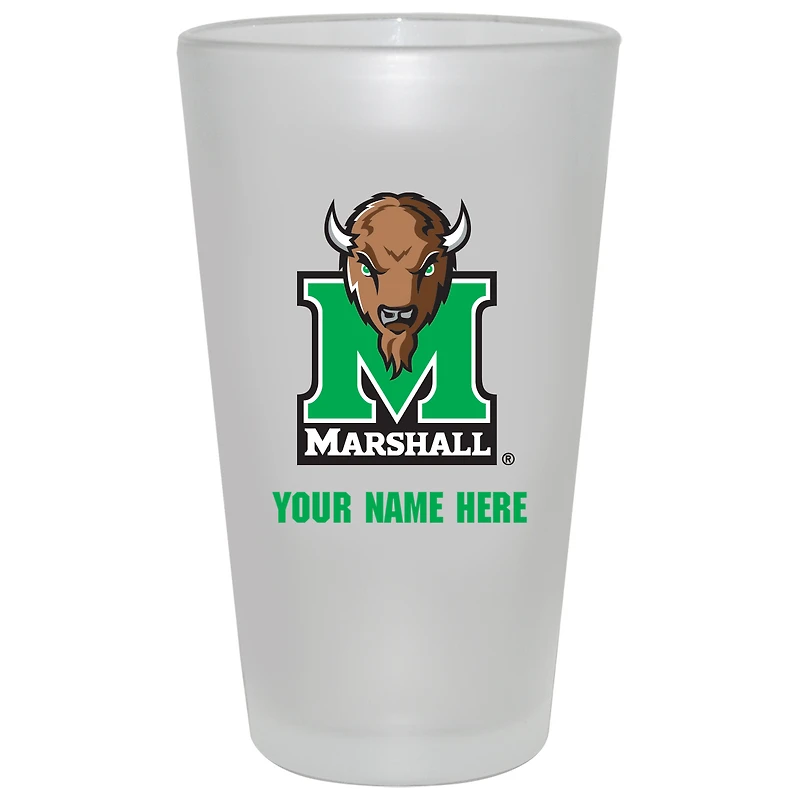 Marshall Thundering Herd 16oz. Frosted Personalized Pint Glass